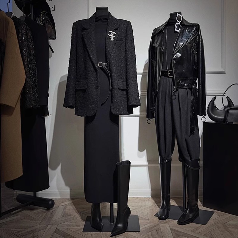 黑色平肩直角肩模特道具女全半身挂件手服装店女装橱窗模特展示架