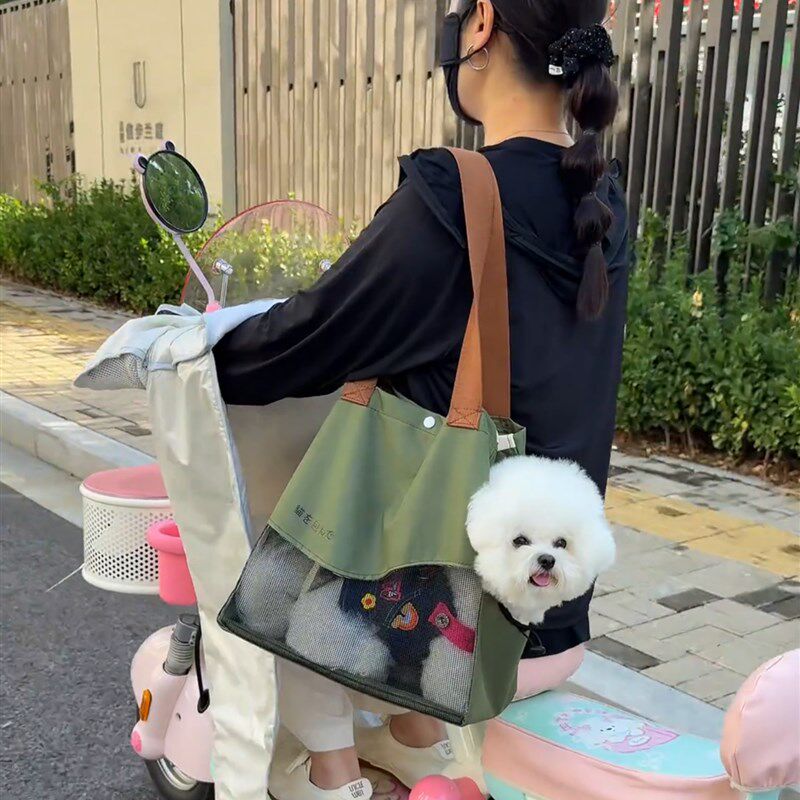 小狗外出包宠物便携帆布猫包单肩背包透气斜挎可露头手提式宠物包