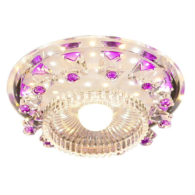 水晶过道灯客厅餐厅天花玄关灯入户走廊水晶灯卧室阳台圆形吸顶灯