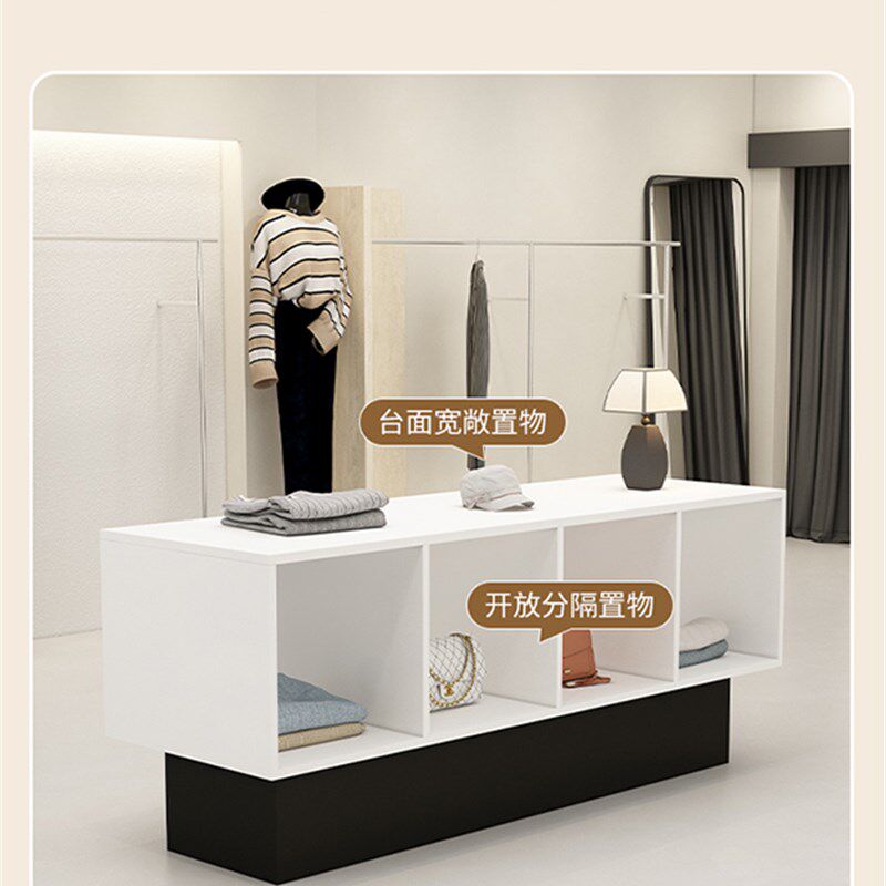 服装店中岛桌简约现代展示桌收银台女装店铺流水台鞋包摆放陈列柜