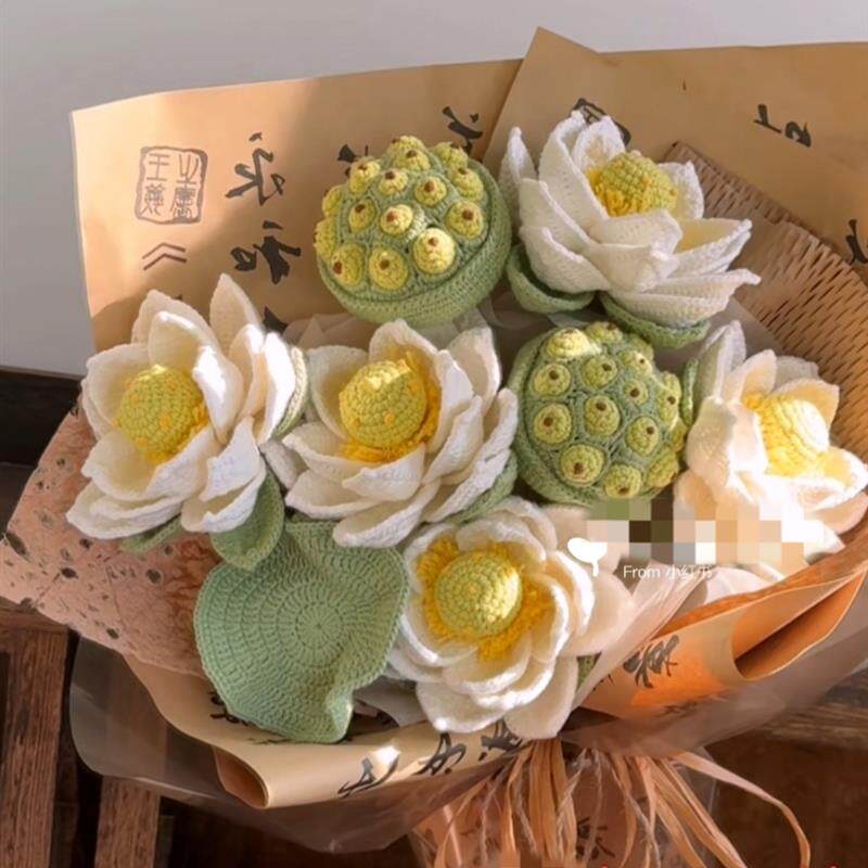 手工编织闺蜜玫瑰针织毛线成品花束高考生日礼物送女友母亲节日礼