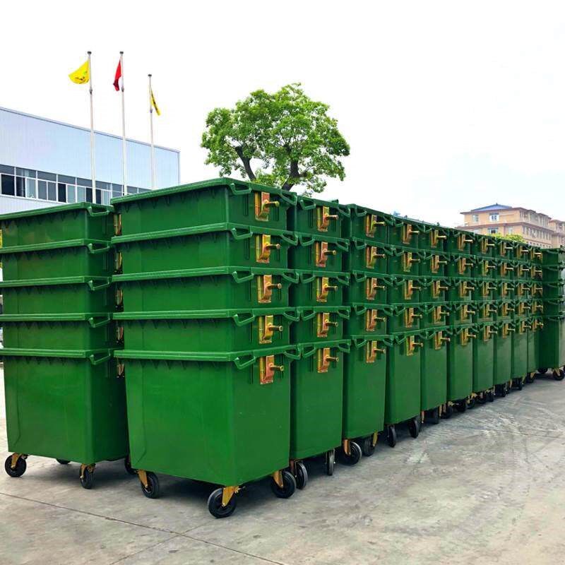 660L1100升户外垃圾桶大号加厚塑料垃圾箱工业室外环卫环保垃圾车