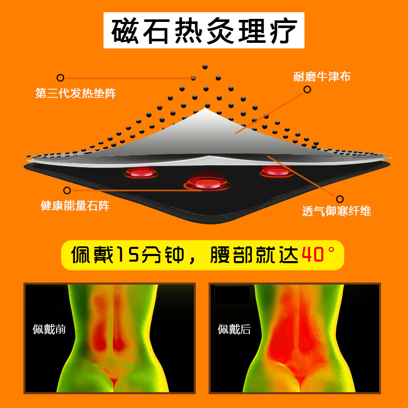 腰间盘腰突自发热护腰带腰椎疼腰脱磁疗滑脱治间盘老年人膨出男女