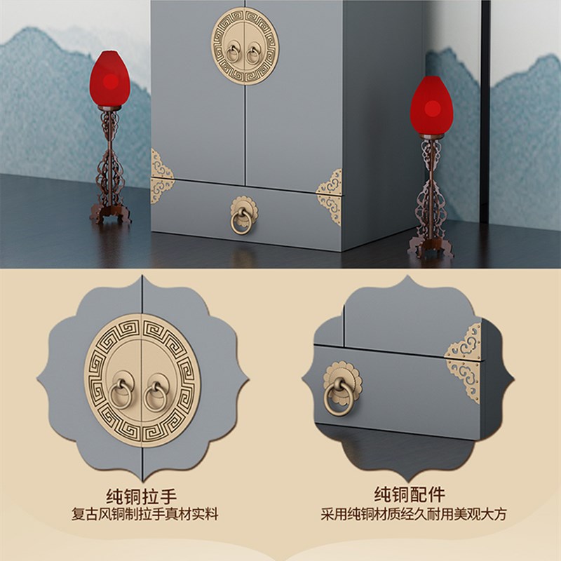 实木佛龛新中式立柜家用壁挂式供台观音菩萨关公财神神龛佛柜吊柜