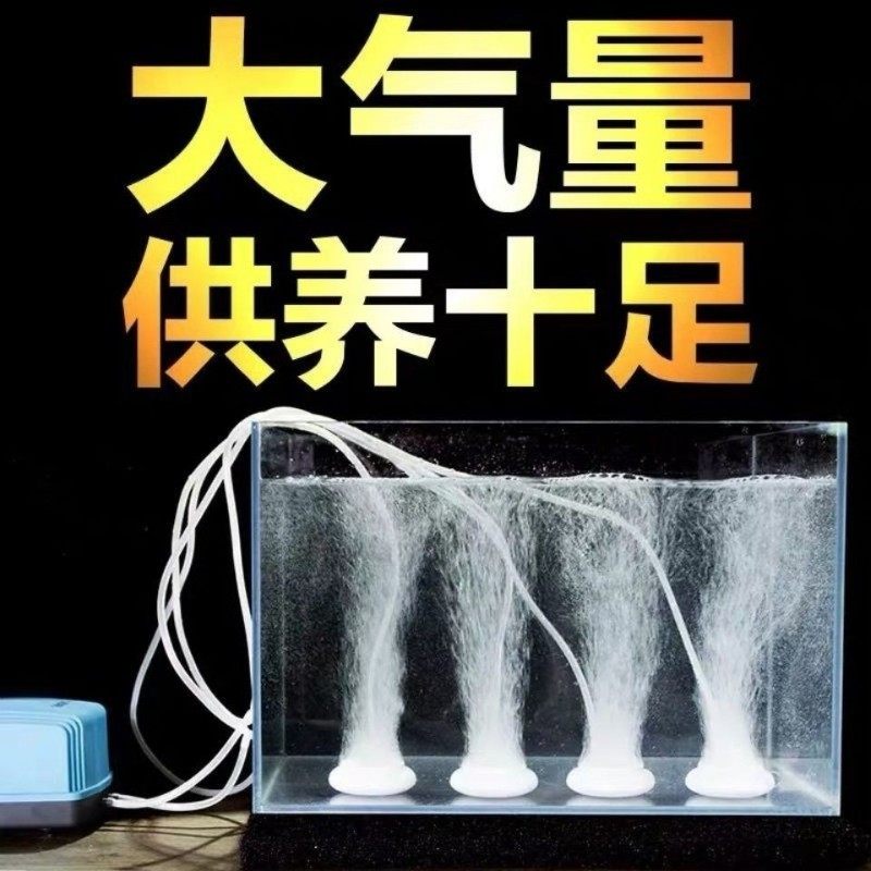 鱼缸新款创宁氧气泵超静音小型家用充氧泵水族箱冲氧打养鱼增氧机