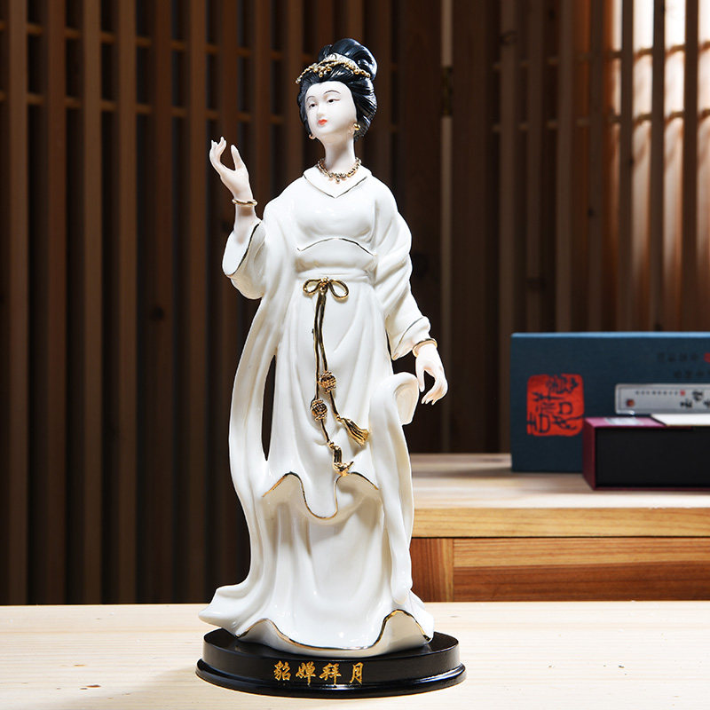 中式古典陶瓷四大美女仕女工艺品摆件客厅电视柜家居饰品送礼佳品