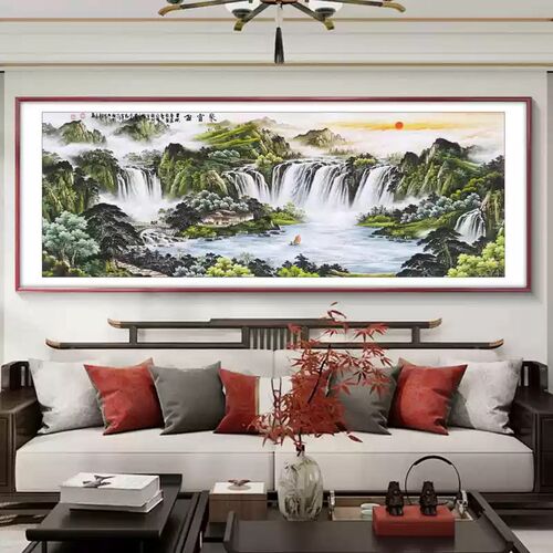 马到成功客厅装饰画 画新中式国画 画办公室沙发背景墙挂画 画八