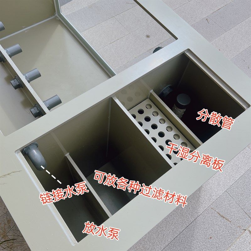 PP塑料正面玻璃侧边过滤鱼池超白玻璃观赏鱼缸水循环铲净化锦鲤箱