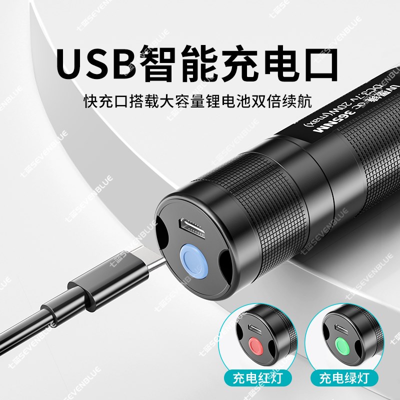 紫光灯鉴定专用蔬菜波尔多液蓝矾检测笔365nm手电筒荧光剂紫外线