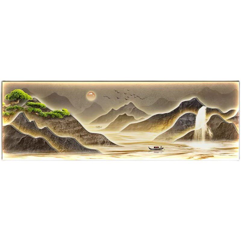 客厅背靠金山手工贴钻十字绣风景水晶钻石画全贴流水生财自己贴钻