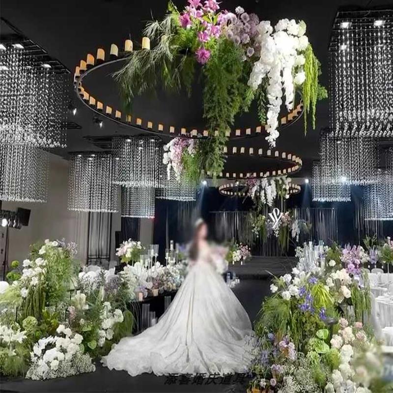 婚庆道具蜡烛吊灯火柴苗工业风婚礼堂烛台吊顶布置摆件装饰路引灯