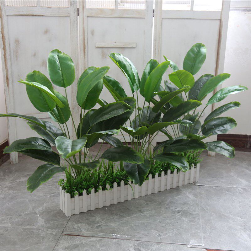 落地仿真大植物盆栽旅人蕉网红花栅栏走廊装饰假花盆景假树塑料花