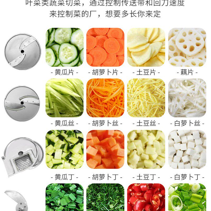 切菜机商用电动全自动食堂厨房蔬菜辣椒丝切丁片段器多功能切菜机