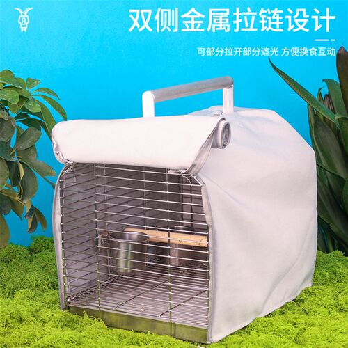 加厚鸟笼衣鸟笼罩冬季保暖防风鹩哥方笼罩布画眉罩衣遮光鸟笼配件