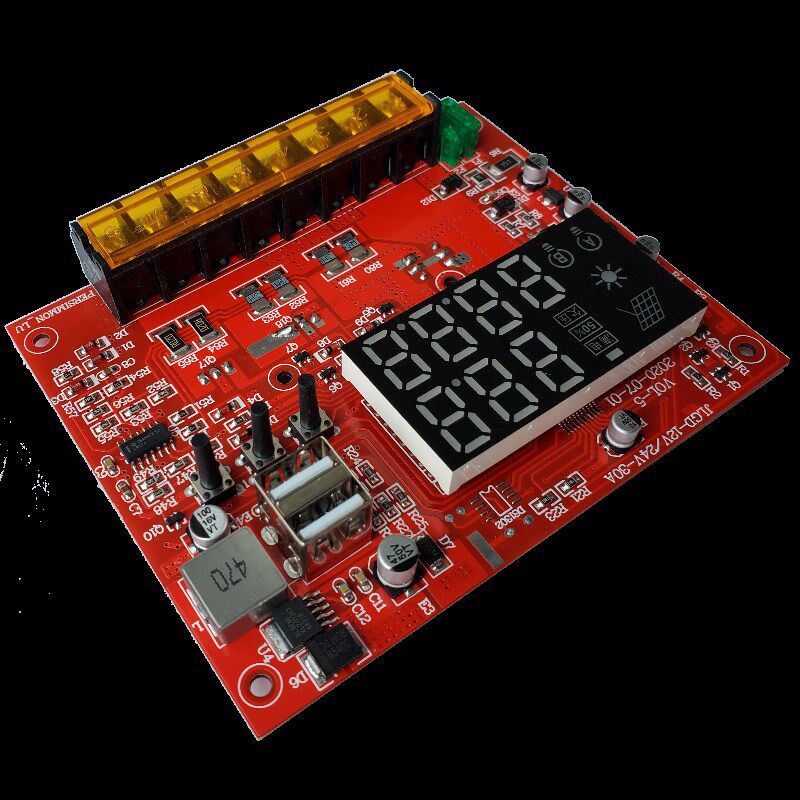 太阳能控制器30A 双路输出数显 12V24V自动识别 光控定时USB充电