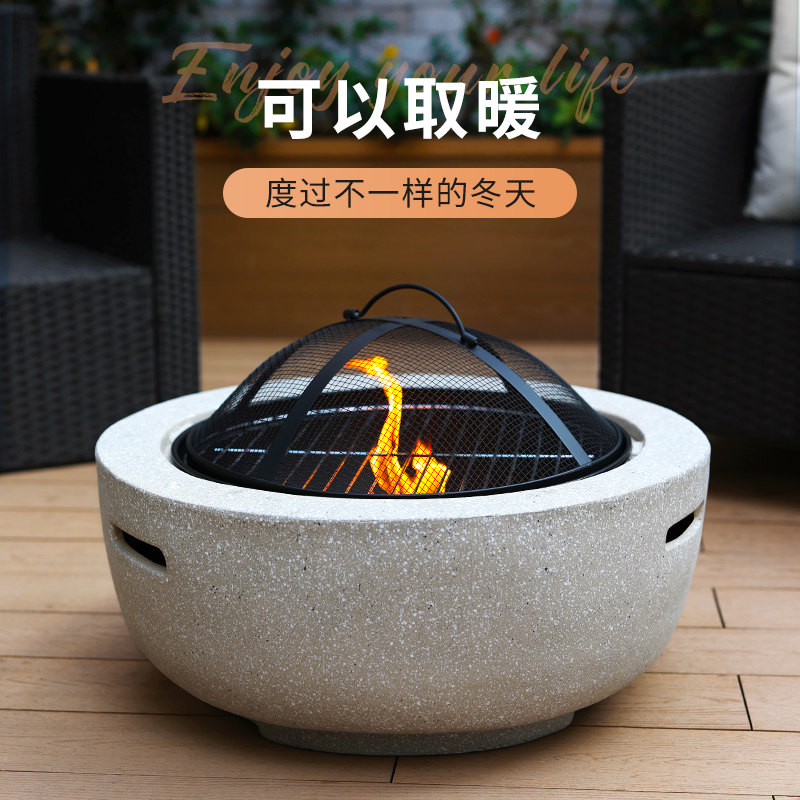 户外别墅烧烤桌室内取暖炉碳火盆家用炭火炉木炭烧烤炉庭院烤肉炉