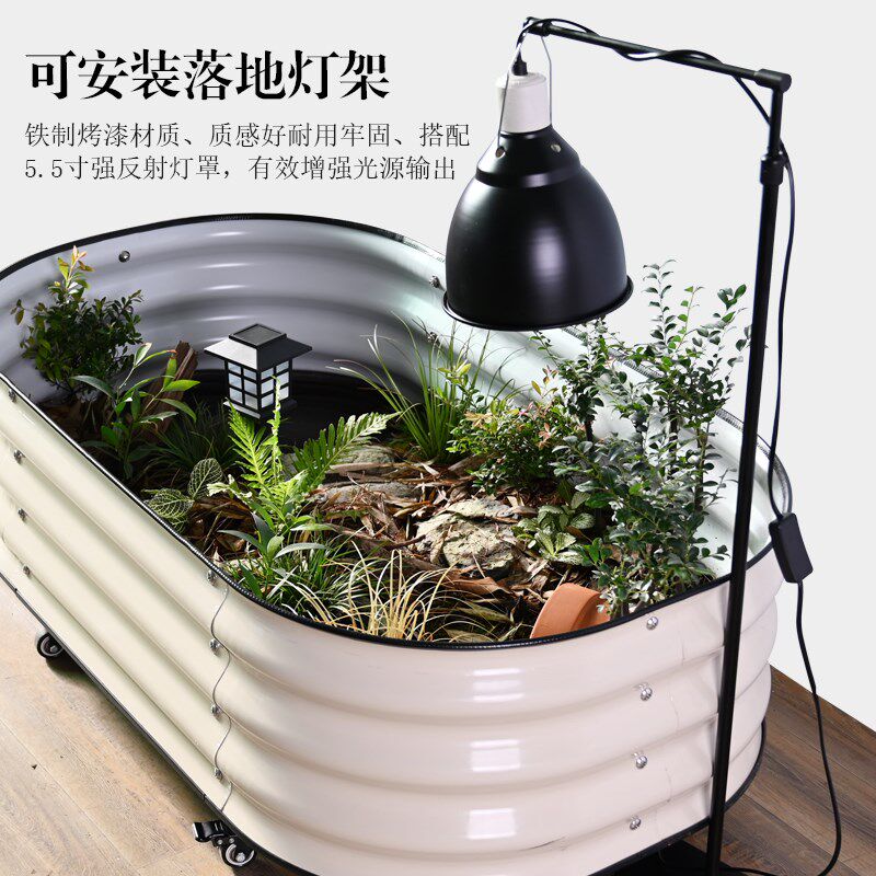 酷爬黄缘龟缸生态造景绿植水陆缸金属爬宠陆龟饲养箱半水龟养殖箱图片
