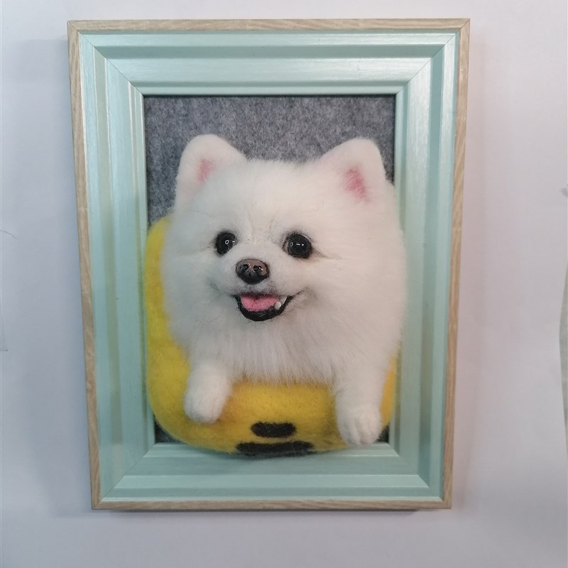 羊毛毡来图定制狗狗猫咪宠物纪念摆件相框博美中华田园犬礼物