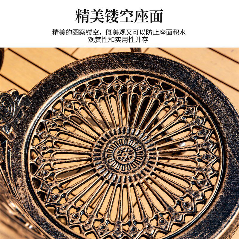 欧式户外桌椅庭院阳台小茶几组合铸铝露台花园椅室外铁艺休闲两用