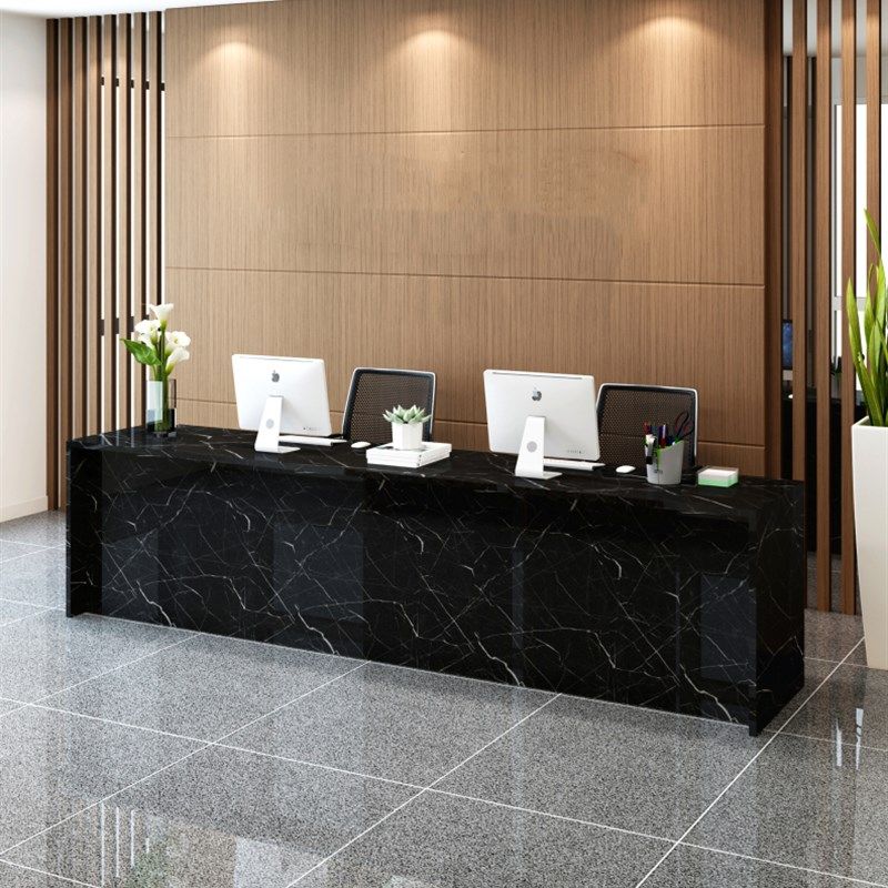 中介办公桌前台接待台旅行社金融公司旅行社咨询柜房地产仿大理石