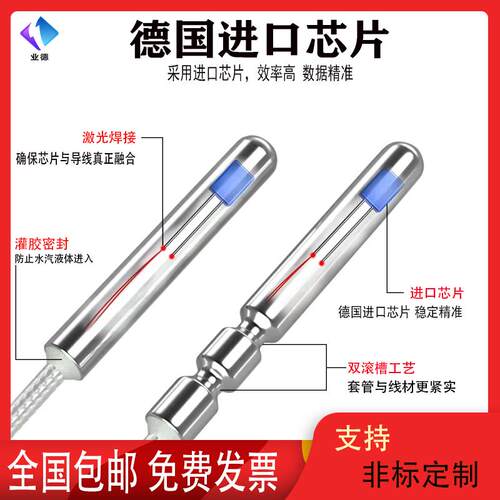PT100温度传感器探头铂热电阻精密WZP-PT100高温传感器探头WZP035