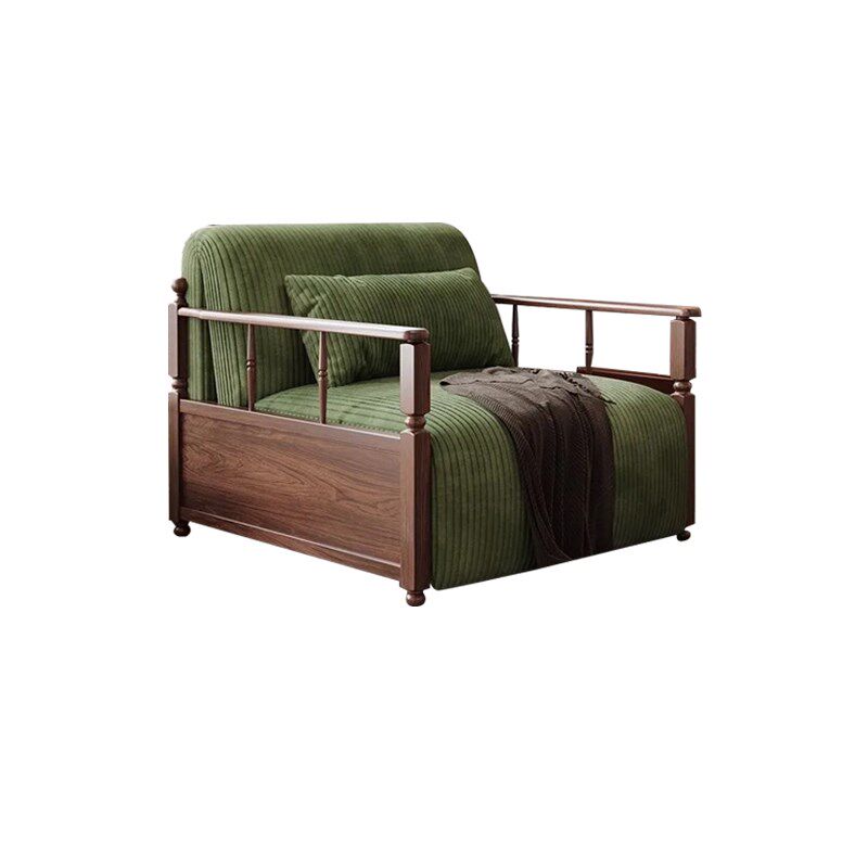 单人实木电动沙发床多功能可折叠两用客厅书房新中式2024新款