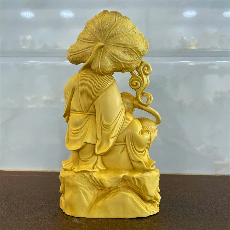 荷合二仙摆件实木雕刻百年好合婚姻新人礼祝福家居饰品玄关装饰