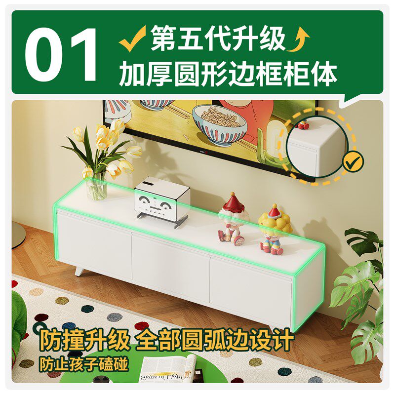 黑色中古风电视柜家用客厅铁艺收纳柜储物柜小户型卧室落地柜边柜