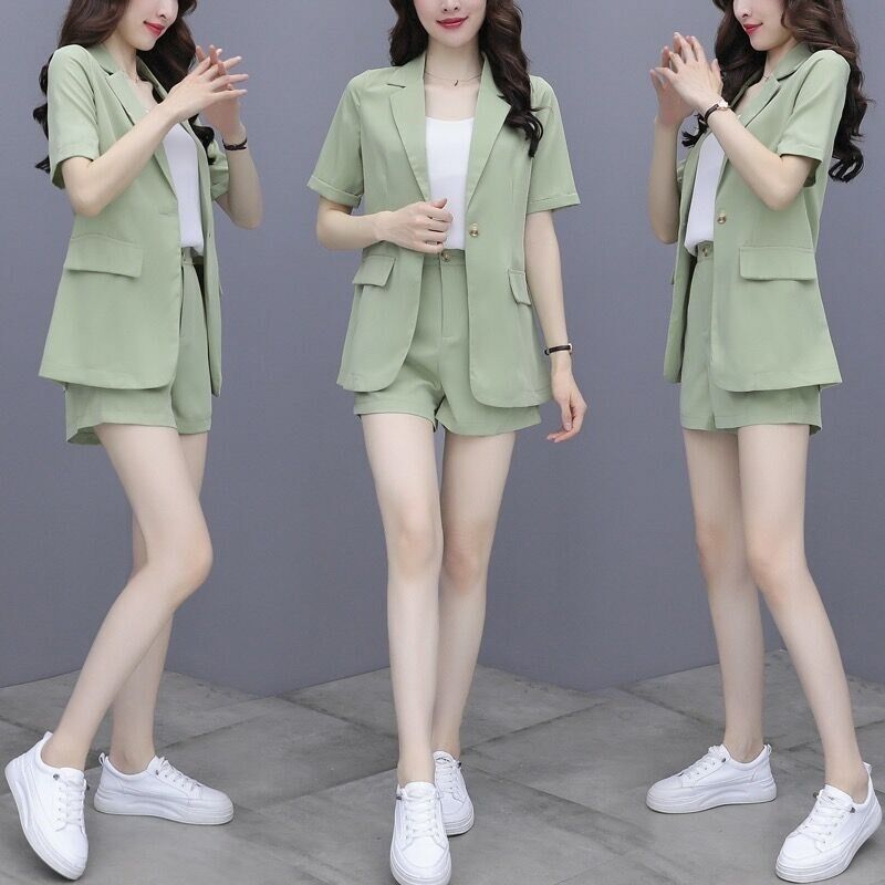 一整套西装三件套装套装短裤女2024西服套装显瘦外套薄款夏季网红