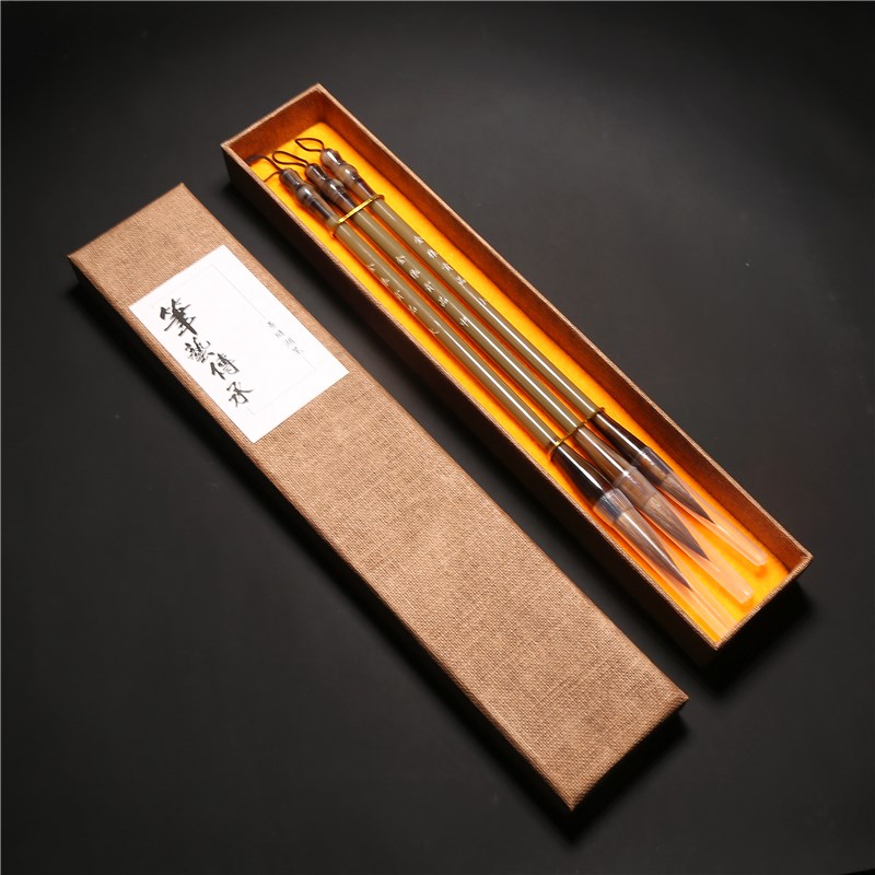 金狼贡品狼毫牛角兼毫隶书大楷小篆大师初学湖州湖笔国画楷书毛笔
