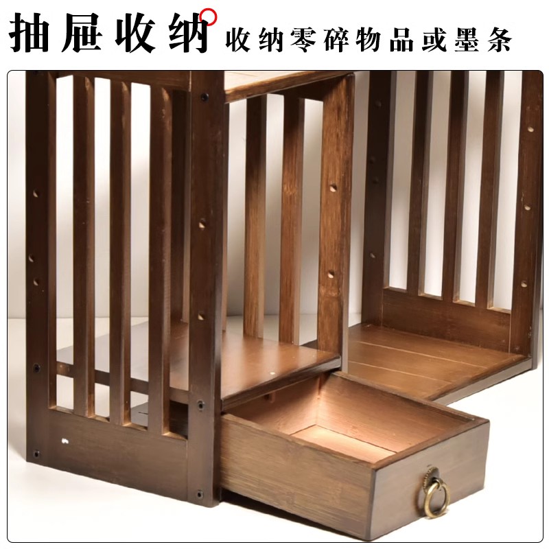 楠竹博古笔架创意书房文房四宝学生书法用大号简约书桌摆件