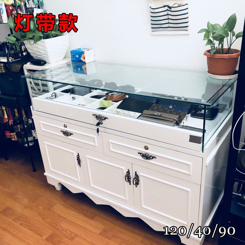饰品柜台精品服装店收银台玻璃展柜珠宝首饰玉器陈列柜商场展示柜