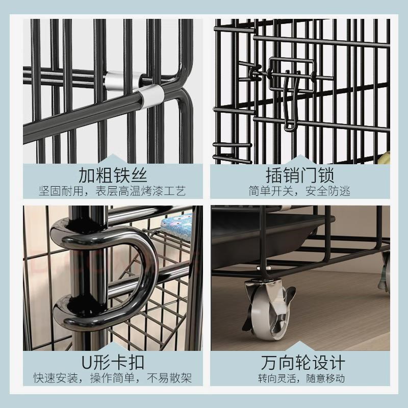 猫笼子双层三层带爬梯铁笼折叠带厕所猫舍家用别墅猫笼子