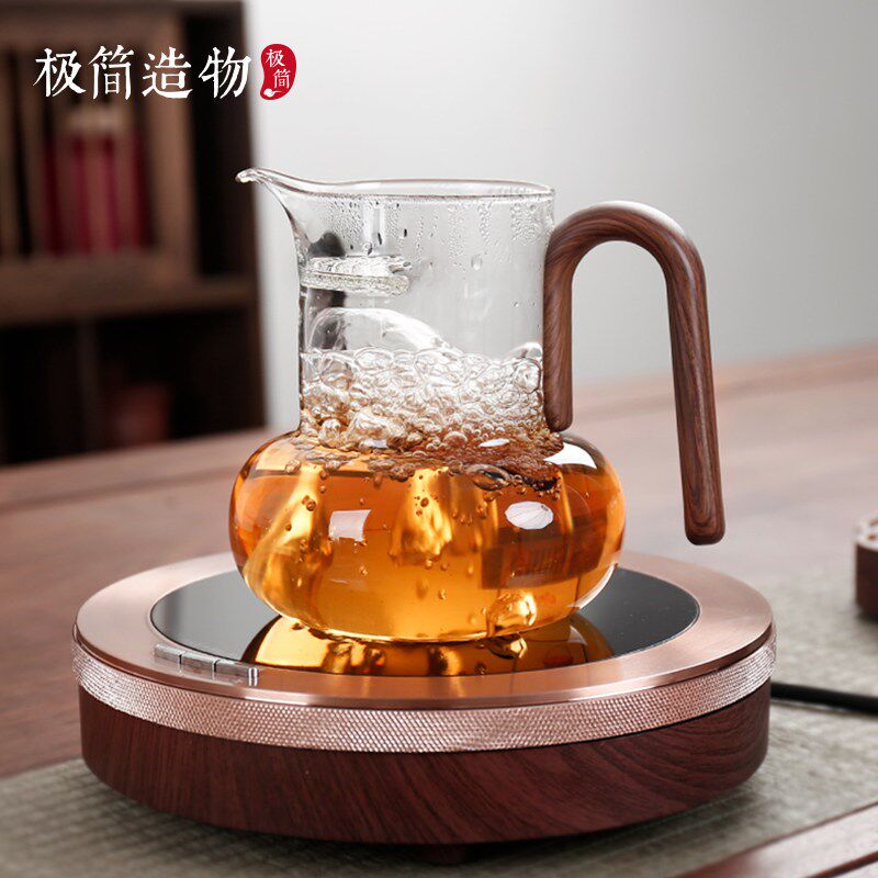 高档高硼硅玻璃煮茶壶月牙公道杯泡茶滤网一体电陶炉专用围炉家用