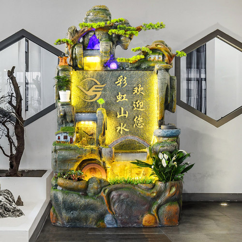假山流水喷泉摆件鱼池招财客厅玄关大型装饰室内景观乔迁新居礼品