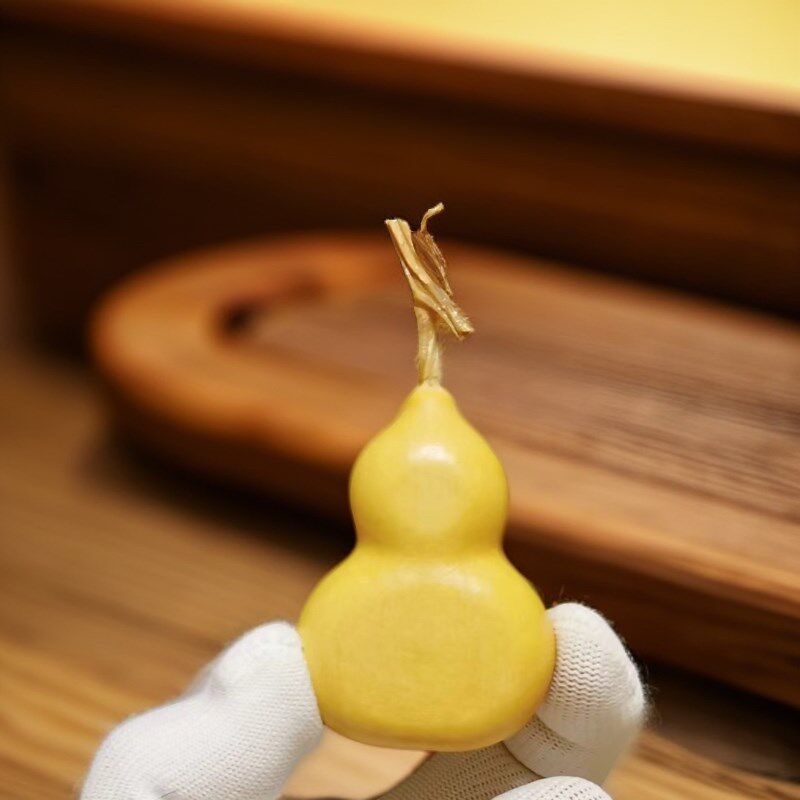 精品夹板手捻扁葫芦烫画墨刻小八宝异形一物一图手把件包浆老葫芦