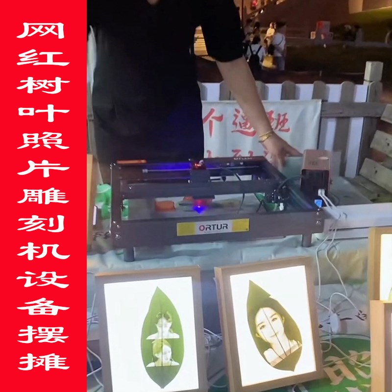 树叶照片激光雕刻机摆摊设备叶雕机小型全自动激光打刻机创业摆摊