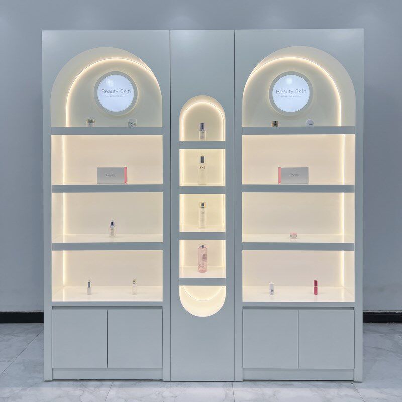 化妆品展示柜美容院产品展示柜彩妆柜护肤品展柜理发美甲店陈列柜