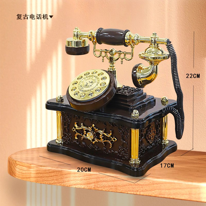 音乐盒八音盒复古电话机彷古座机模型欧式怀旧风摆件儿童元旦礼物