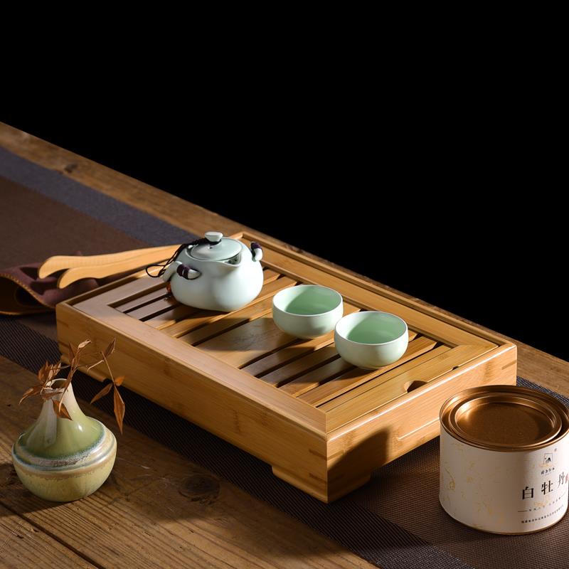 竹制茶盘家用小号茶台简约盛水蓄水托盘迷你功夫茶具大号茶海储水