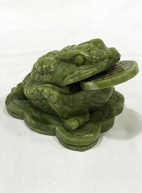 金蟾招财摆件玉石小号金蝉风水旺财金蟾蜍客厅店铺开业送礼品大号