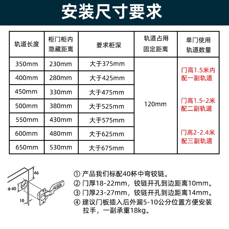 衣柜隐形折叠回旋门伸缩滑轨倒插入橱柜门导轨五金配件侧插门轨道