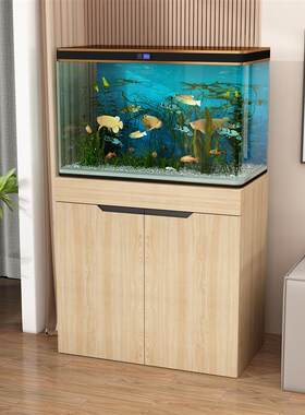 实木鱼缸放置柜底柜家用隔断客厅办公室落地方形水族箱承重鱼缸架