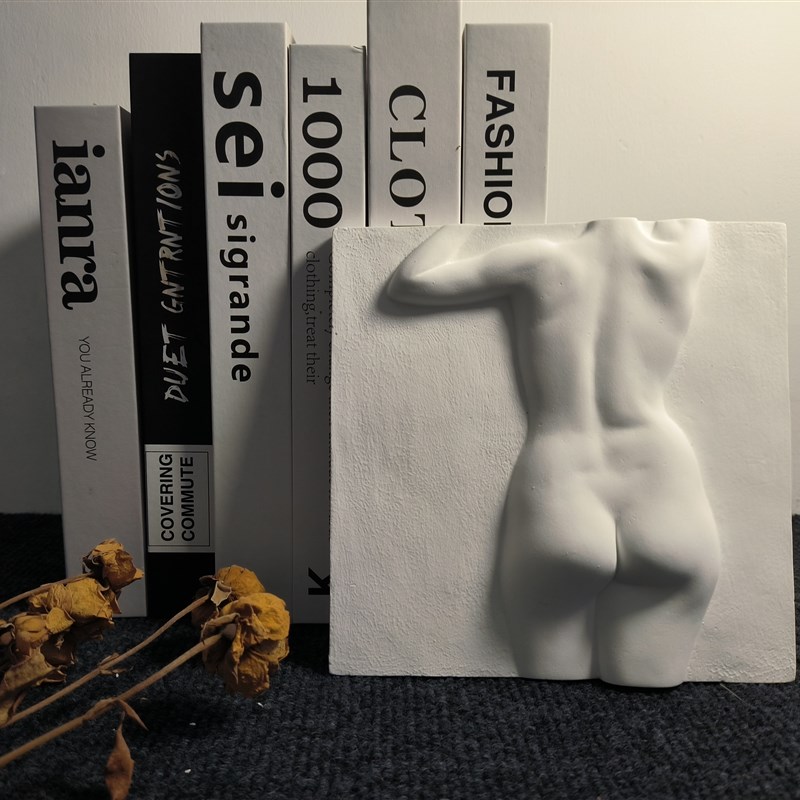 绝美女人体背影立体浮雕画 石膏壁挂 现代家居雕塑艺术品