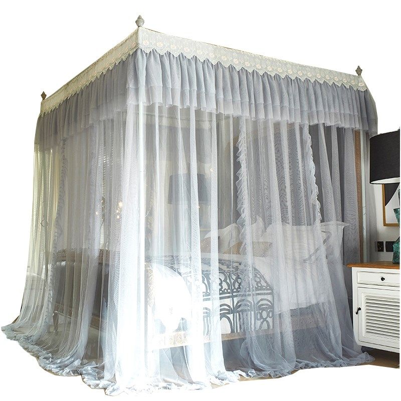 夏天蚊帐家用蚊帐纱主风1.5m1.8米床欧式不锈钢支架大床蚊帐2x2.2