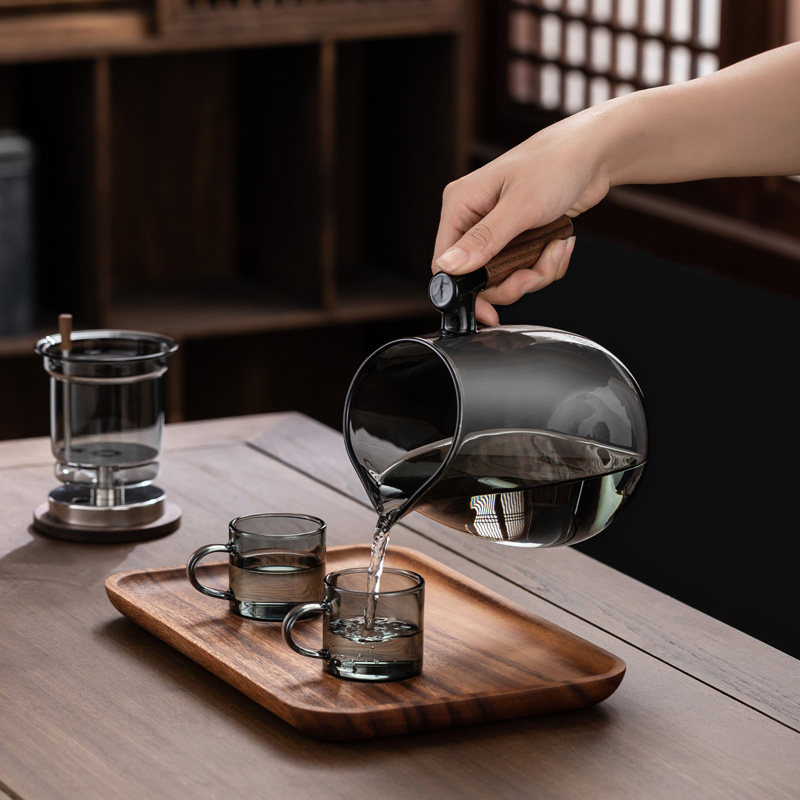 加厚防爆飘逸杯泡茶壶玻璃内胆过滤网侧把带盖泡茶杯家用商用茶具