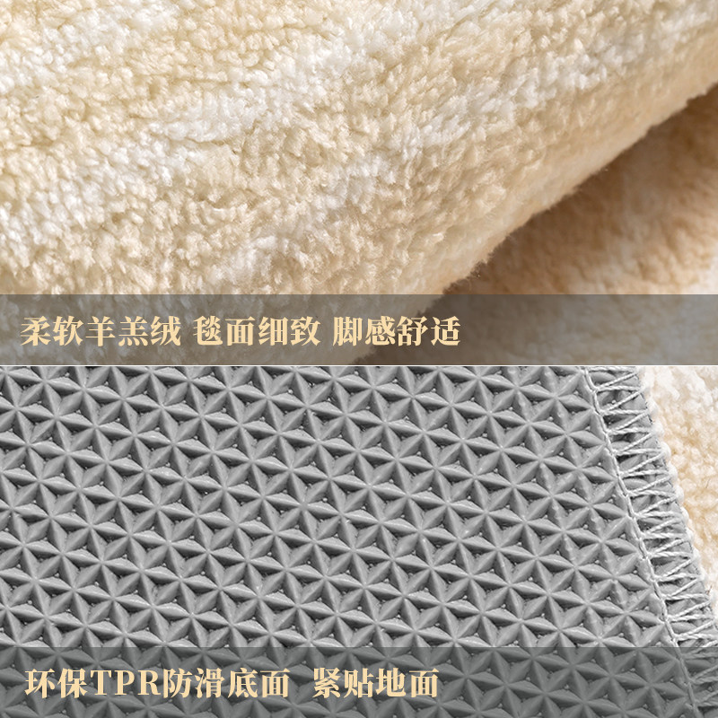 儿童房圆形地毯卧室床边毯爬爬垫加厚可擦洗女孩阅读区书房地垫