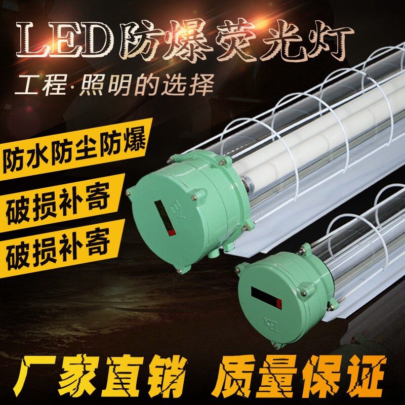 LED防爆灯荧光灯隔爆型单管双管车间厂房仓库灯罩灯管1x40w 2x40w