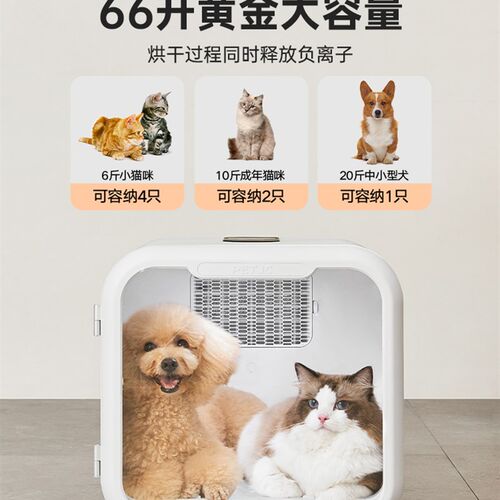 聚宠宠物烘干箱猫咪自动吹水机狗狗吹风烘干机家用洗澡静音烘干箱