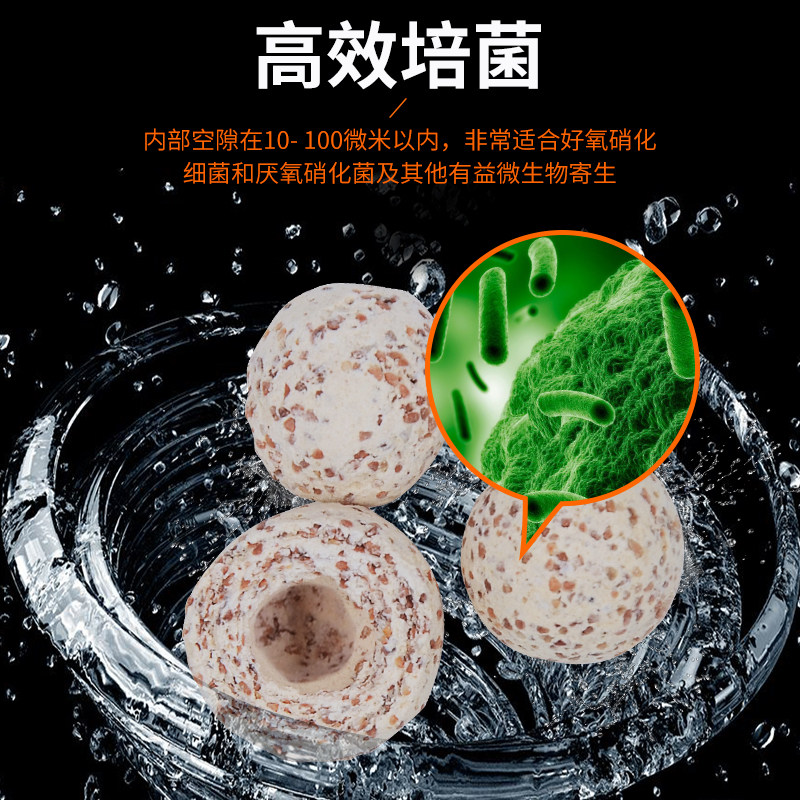 ac滤材中空石英球净水神器培菌硝化细菌屋纳米陶瓷环鱼缸过滤材料